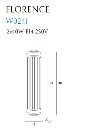 MAXLIGHT W0241 KINKIET FLORENCE CHROM