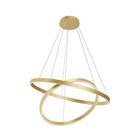 Lampa wisząca dwa okręgi w kolorze mosiężnym z wyborem barwy światła Rim MOD058PL-L74BSK Maytoni