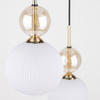 Lampa wisząca potrójna szklane ryflowane klosze 3xE14 SOPHIA COGNAC WHITE Tk Lighting Tk Lighting 11592