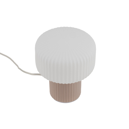 Lampka stołowa ceramiczna ze szklanym ryflowanym kloszem 1xE27 TIKA Nowodvorski 11980