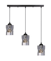 Felis lampa wisząca czarny 3x60w e27 klosz dymiony Candellux 33-00149