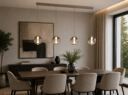 Lampa wisząca czwórka prosta Orleans kaszmirowa Aviano Lighting 7041-413