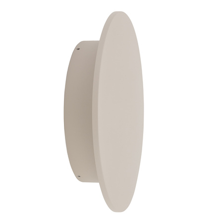 Okrągły płaski kinkiet w kolorze beżowym podświetlający elewacje 30cm IP65 ARIA LED XL Nowodvorski 11573