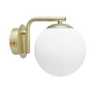 AMADEO lampa kinkiet mosiężny 1x40W E14 klosz biały Candellux 21-35431