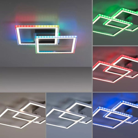Lampa sufitowa plafon FELIX60 LED RGB Leuchten Direkt 14634-55 sterowany pilotem kolory