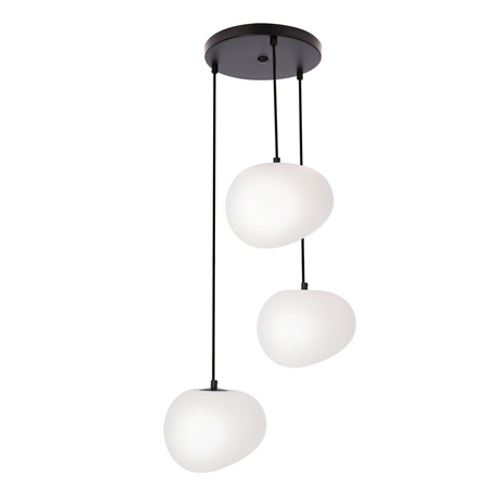STONES lampa wisząca talerz czarny 20cm 3x40W E27 klosz biały Candellux 33-35172
