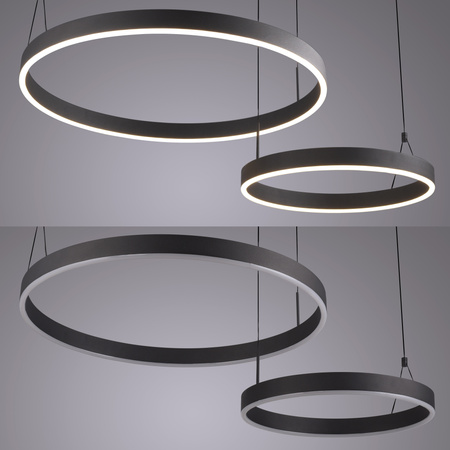  Lampa wisząca dwa czarne okręgi ESKO Paul Neuhaus 2360-18 sterowana pilotem