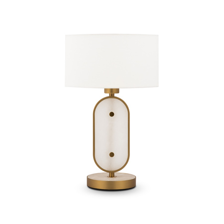 Lampa stołowa z tekstylnym abażurem i alabastrową podstawą Marmo MOD099TL-01G Maytoni