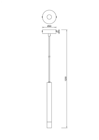 Lampa wisząca cienka czarna tuba zakończona delikatnym akrylowym klosikiem VELIC 1xG9 Zuma Line P241125801BL