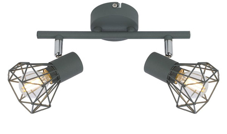 VERVE LAMPA SUFITOWA LISTWA 2X40W E14 MATOWY SZARY Candellux 92-60976