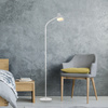 Biała lampa podłogowa z giętkim ramieniem i przełącznikiem przy kloszu PIXIE Just Light 11249-16