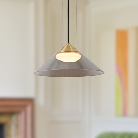 Lampa wisząca złoto satynowe PRESTO 34 klosz stożkowy dymiony 1xGX53 Candellux Studio 31-51073