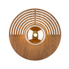 Okrągły ozdobny kinkiet drewniany 30cm ze szklanym kloszem LUNAR WOOD 1xG9 Tk Lighting 11014