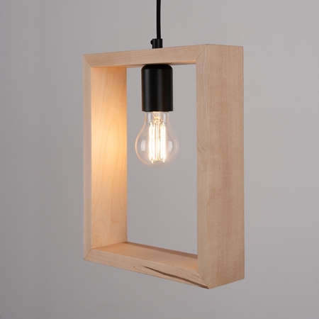 Lampa wisząca ARIES ramka drewniana naturalne drewno Sollux SL.1310