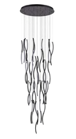 Czarna długa lampa wisząca 560cm na antresole FLOW 41 PENDANT 3-STEP DIMM 3000K BK Azzardo AZ6819