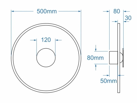 Płaski biały kinkiet okrągły LED 50cm – nowoczesna lampa ścienna dekoracyjna OTTO WALL 50 WH Azzardo AZ7283