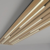 Prostokątna lampa sufitowa 115x30cm drewniane lamele z LED strerowana pilotem i aplikacją Q-AKUSTIK Paul Neuhaus 6422-79
