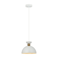 Lampa wisząca metalowa w kolorze białym o średnicy 30cm 1xE27 Pegai Italux PND-62221-1-WH