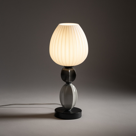 Lampka stołowa z ceramicznymi dekoracjami i szklanym karbowanym kloszem 1xE27 CORALS Nowodvorski 11978