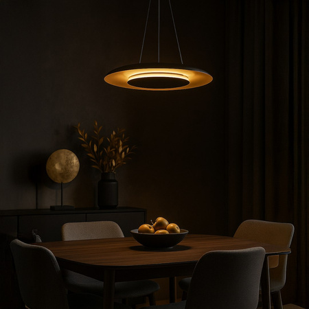 Lampa wisząca Piattino Czarny Złoty 30W LED 3000K-4000k-6000K Milagro ML1815