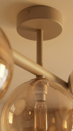 Beżowa lampa sufitowa z kloszami - kulami LEMO Kaja Lighting K-5858