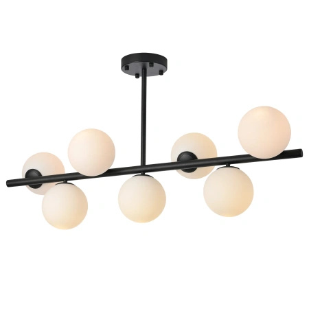 Lampa wisząca czarna siedem białych kul 7xE14 PLC0104-BK Yaskr