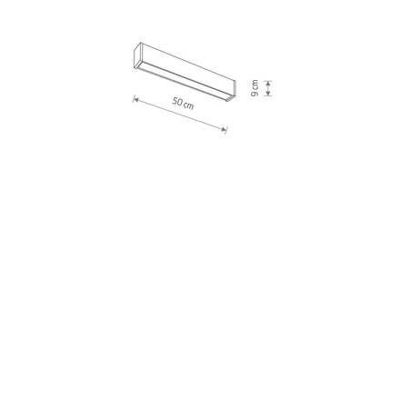 Podłużna lampa sufitowa zewnętrzna 50cm IP44 3000K OUTLINE LED S Nowodvorski 11360