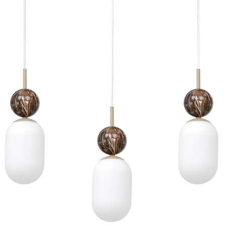 Lampa wisząca potrójna na listwie z imitacją marmuru Crema 3xE14 Milagro MLP2813