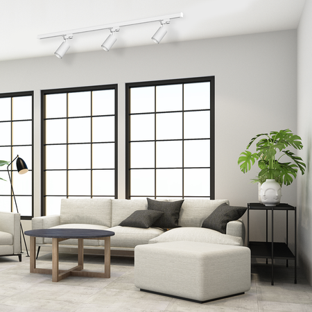 Zestaw Szynoprzewód 3xPipe GU10 + Prowadnica 1,5m - Biały Milagro ML8720