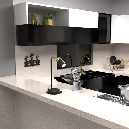 Lampka nocna metalowa JOKER BLACK/GOLD 1xGU10 Milagro MLP7534