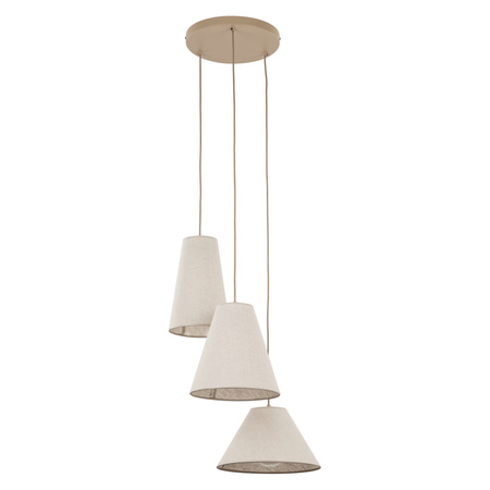 Lampa wisząca trzy abażury z lnu CONEA SABIA 3xE27 Tk Lighting 11203