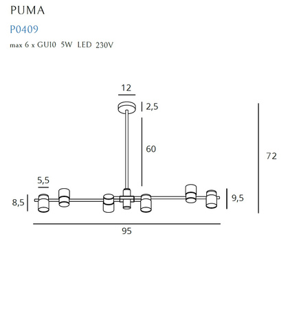Lampa wisząca PUMA MaxLight P0409