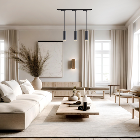 Zestaw Oprawa Pipe Ring Track Zwis Czarny 3xGU10 1m Milagro ML2079