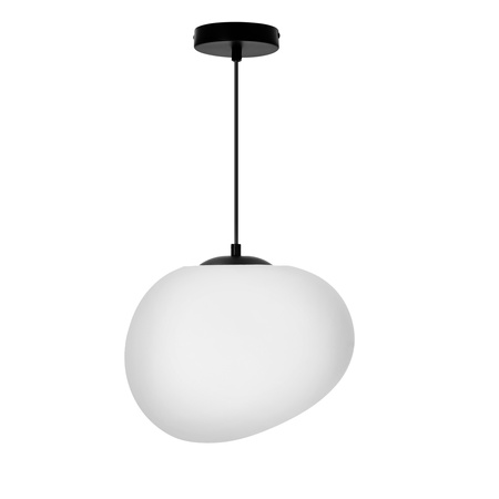 STONES lampa wisząca czarny 30cm 1x40W E27 klosz biały Candellux 31-35141