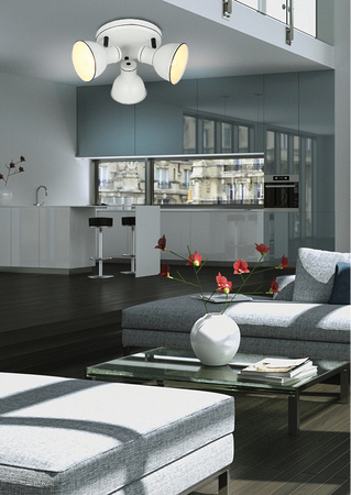 ZUMBA LAMPA SUFITOWA PLAFON 3X40W E14 BIAŁY+CZARNY Candellux 98-72160