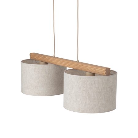 Lampa wisząca dwa abażurki na drewnianej belce VIGA SHADE SOSNA 2xE27 Tk Lighting 11881