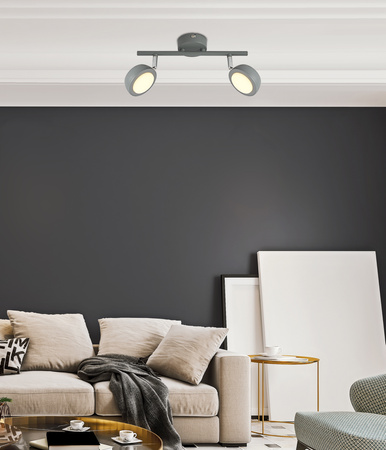 MILD LAMPA SUFITOWA LISTWA 2X6W LED SZARY 3000K Candellux 92-66749