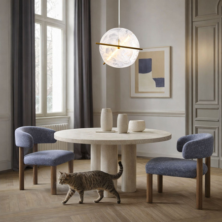 Lampa wisząca mosiężna z płaskim szklanym kloszem i rurkami LED RELAX 15W 3000K Candellux Studio 31-50816