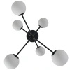 Lampa wisząca czarna sześć szklanych białych kul Bolti 6xG9 PLC0103-BK Yaskr