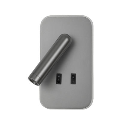 Kinkiet Doria szary LED 3000K z dodatkowym podświetleniem Italux WL-83957-1-GR