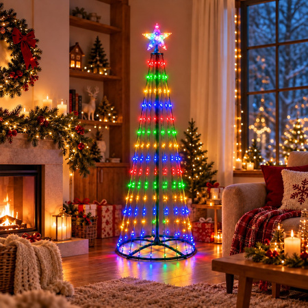 Choinka świecąca LED do domu lub ogrodu 1,8m 269LED 2700K + RGB IP44 Zielony Eko-Light Milagro EKSW2899
