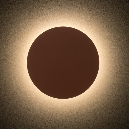 Płaski okrągły kinkiet 25cm z metalu w kolorze terakota RING LED M 3000K Nowodvorski 12658