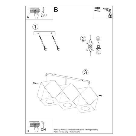 Lampa sufitowa oprawa WOODY Sollux SL.1010