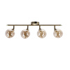 Rodia lampa sufitowa listwa patynowy 4x40w g9 klosz bursztynowy Candellux 94-16560