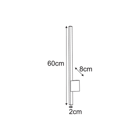 Brązowy, smukły kinkiet elewacyjny LED 60cm BARI RUST Kaja Lighting K-8242