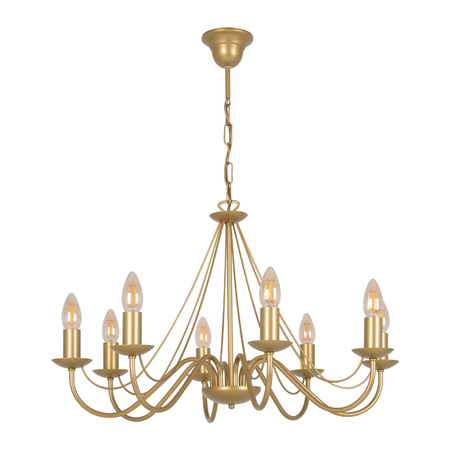 Złota, świecznikowa lampa wisząca glamour BARTEZ Kaja Lighting KZ-3992