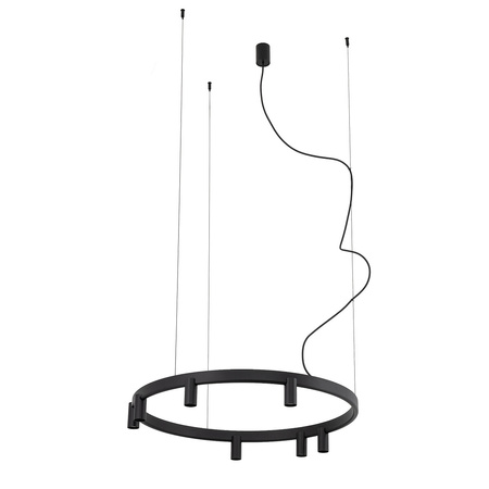 Lampa wisząca czarny pierścień 80cm z tubami 13xGU10 R35 i LED zintegrowany FOURTY  ROUND LED Nowodvorski 12285
