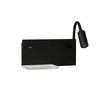 Kinkiet, lampa nocna ścienna z półką i USB Shelf Led 4W+5W+2W prawa Czarny Milagro ML2887