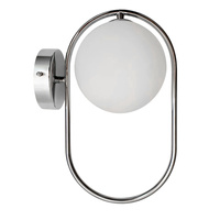 Cordel lampa kinkiet chromowy 1x28W G9 klosz biały Candellux 21-32089