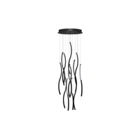 Ekskluzywna lampa wisząca czarne pofalowane elementy FLOW 13 PENDANT 3-STEP DIMM 3000K BK Azzardo AZ6817